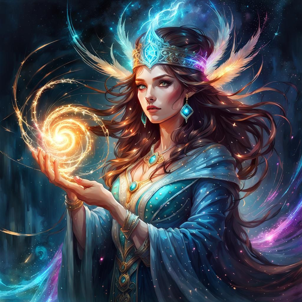 Wizard queen, spelling cast - AI Generated Artwork - NightCafe Creator