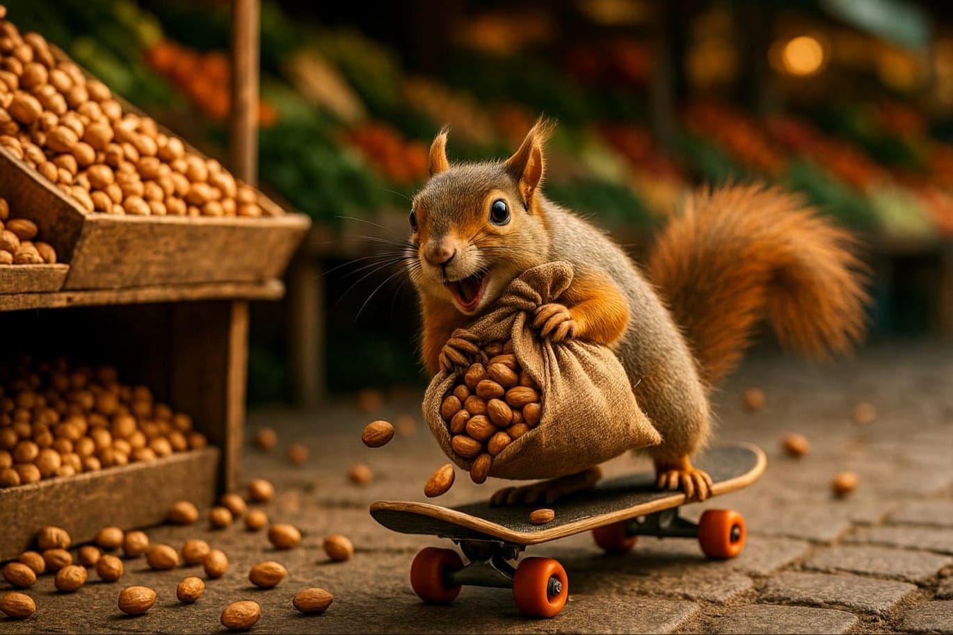 Woohoo, got them all! - Mischievous squirrel