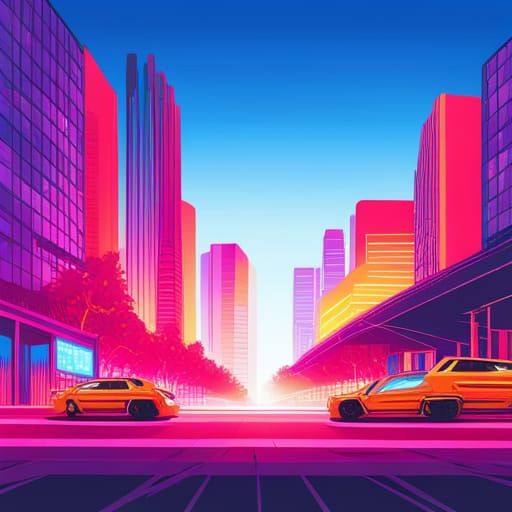 Neon City - AI Generated Artwork - NightCafe Creator