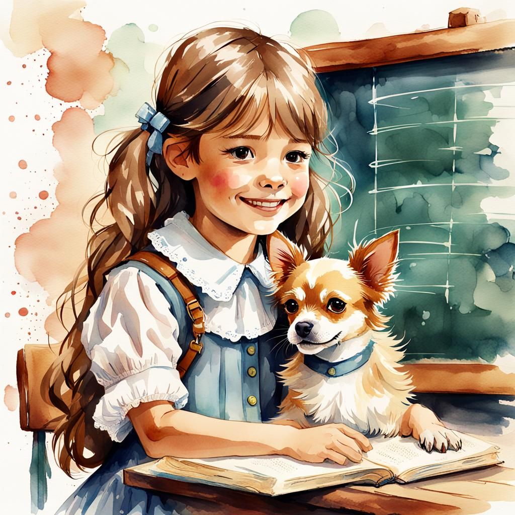 Mara and her little friend - AI Generated Artwork - NightCafe Creator