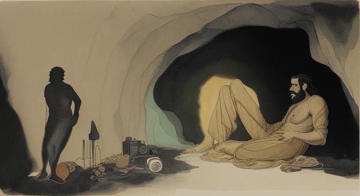 Let's take the average cave man at home, 
listening to his s...