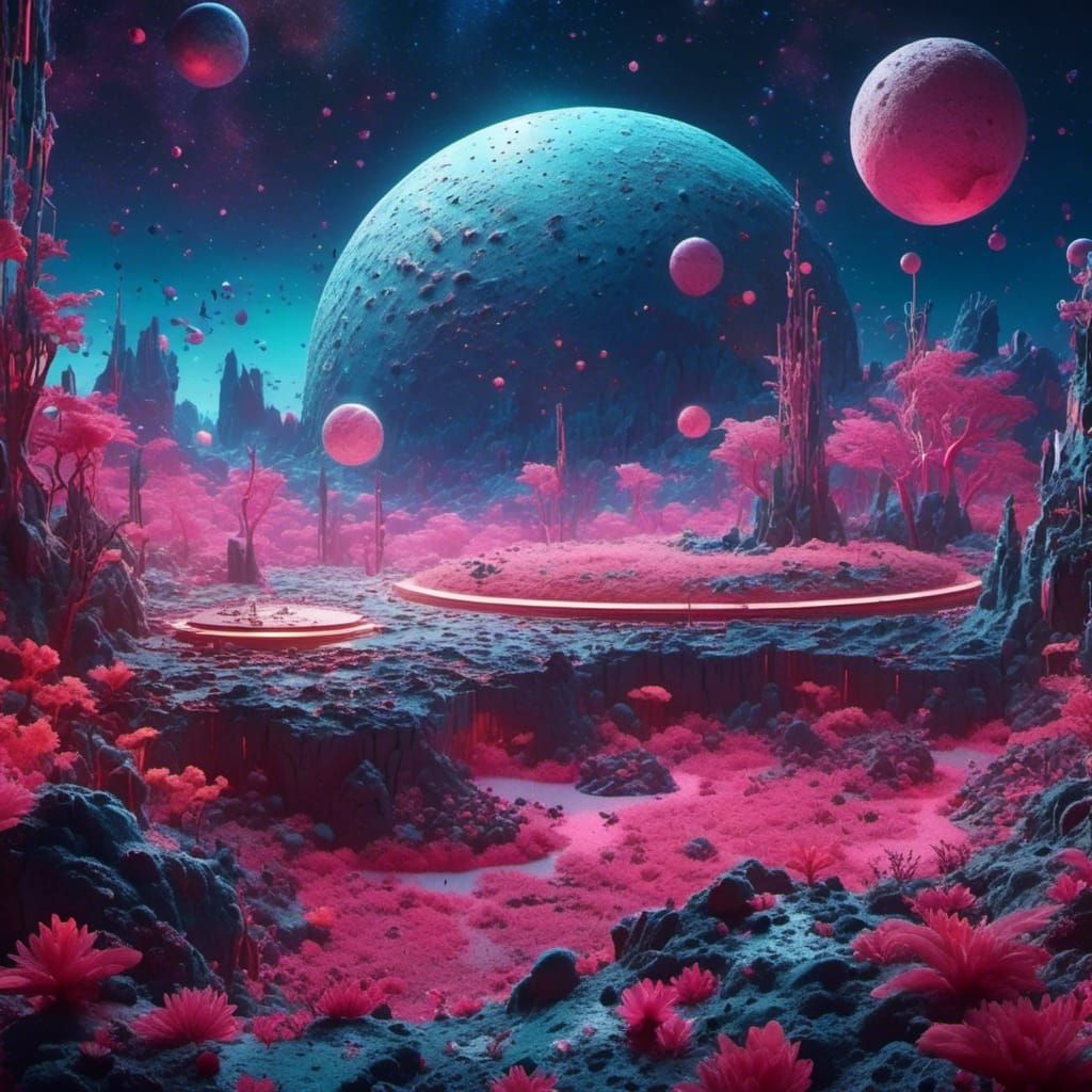 Magenta Planet surface - AI Generated Artwork - NightCafe Creator