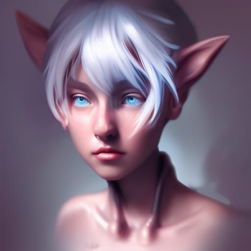 Cute Cat-Girl Portrait in 80s Anime Style