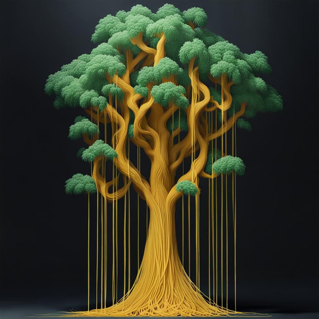 Spaghetti Tree 2 - AI Generated Artwork - NightCafe Creator