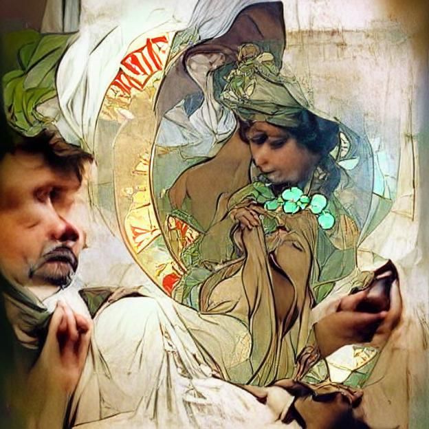 Alphonse Mucha - B - AI Generated Artwork - NightCafe Creator