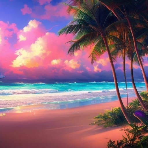 Paradisiac beach!! - AI Generated Artwork - NightCafe Creator