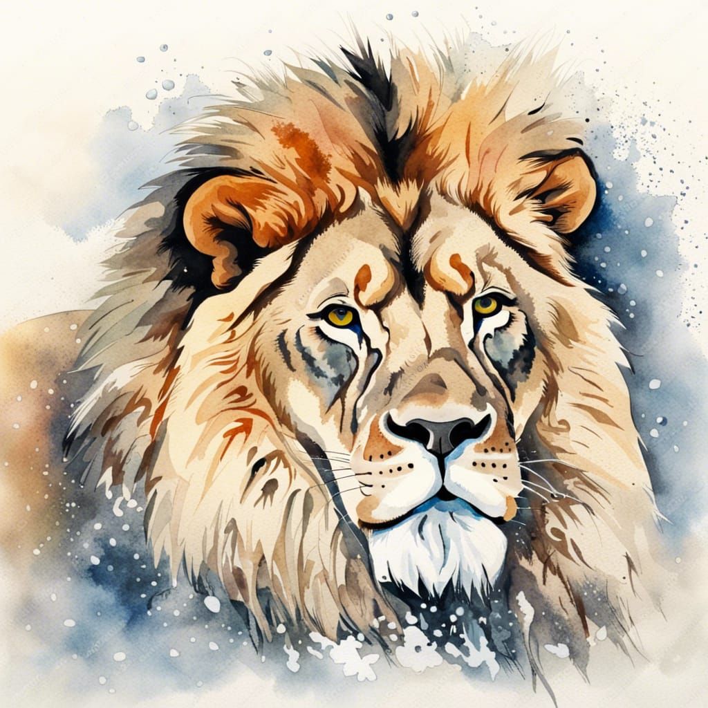 Lion In The Snow