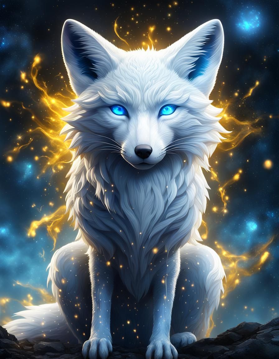 Icefox on fire - AI Generated Artwork - NightCafe Creator