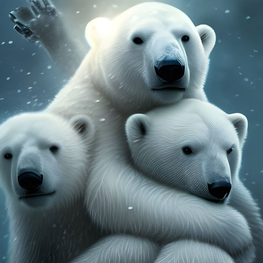 Cutest polar bear family cuddles  by @Kalpine