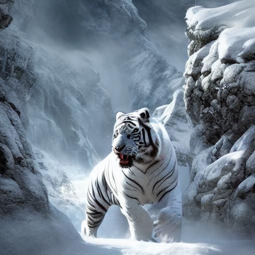 Siberian running through the snow topped mountains  by @Sav