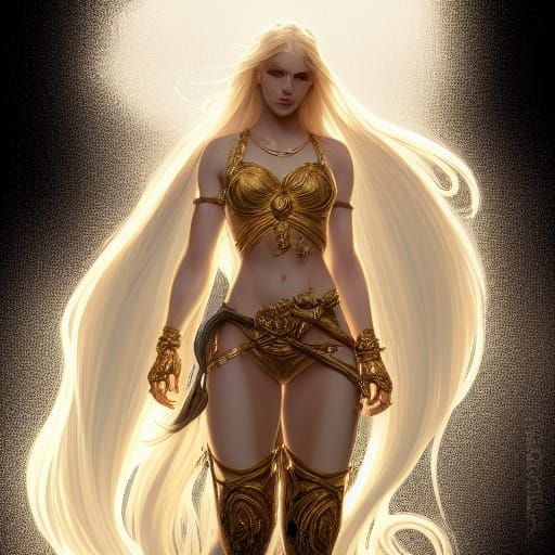 Beautiful Centaur Woman Portrait in Hyperdetailed Style