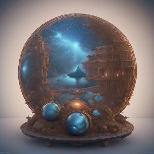 <lora:spherical obtuses:1.0> distant galaxy, Lil flickkans In a spaceship on a islands tree spaceport looking out the sky into far galaxy dr...