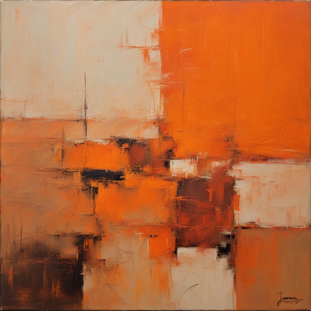 Abstract work in orange tones