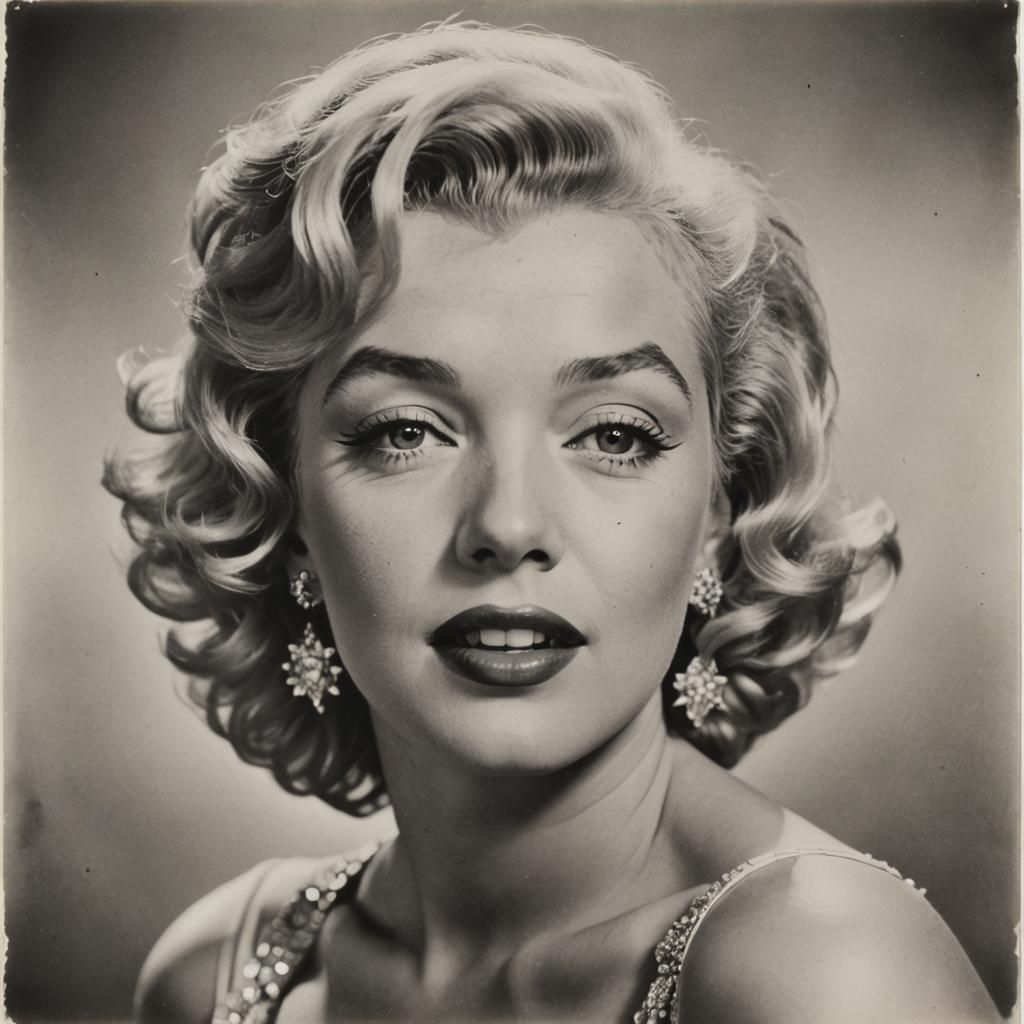 Black and white photo of Marilyn Monroe. Perfect quality sil...