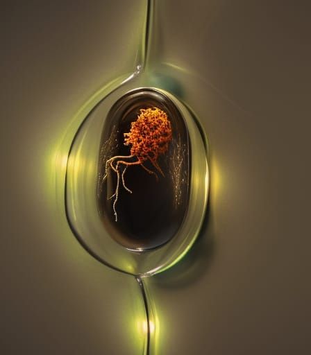 Anxiety Encased in Resin: Hyperrealistic Close-Up Photo