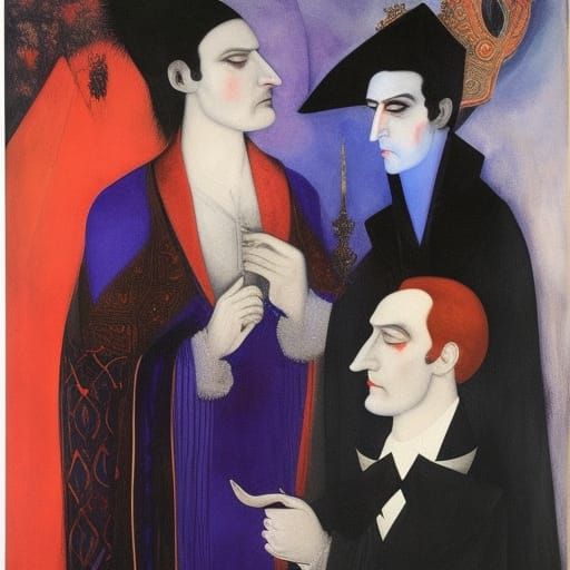 Good and smart vampire lord with two siamese cats 
By Mikhai...