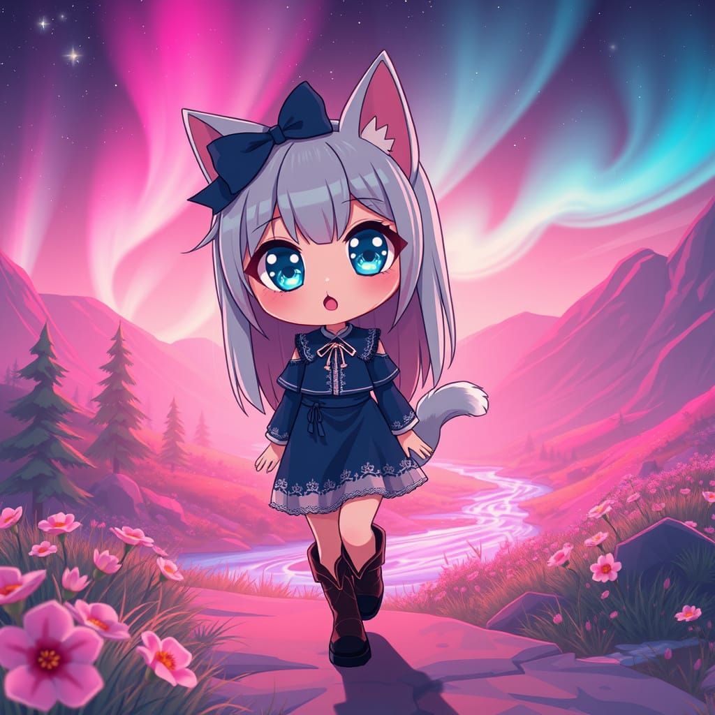 catto walks thru dream garden