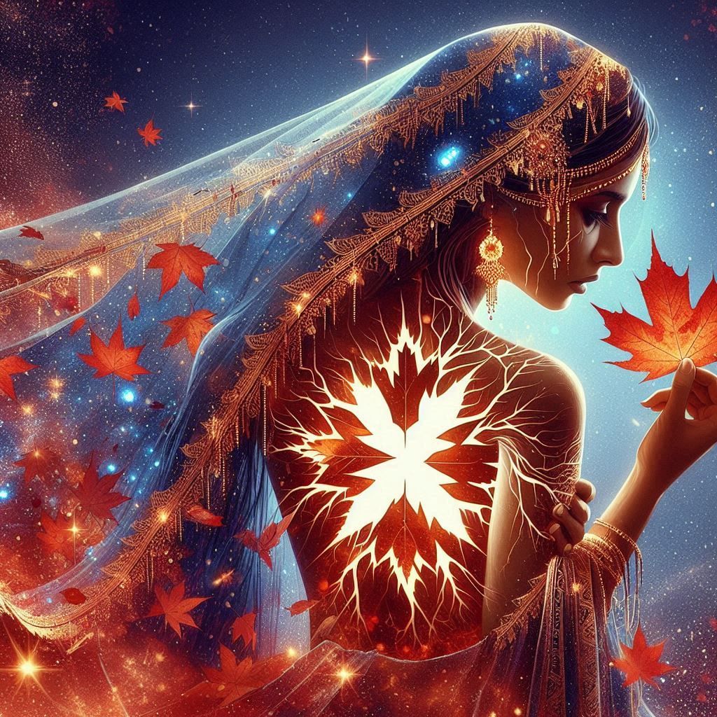 Maple Indian princess Double exposure