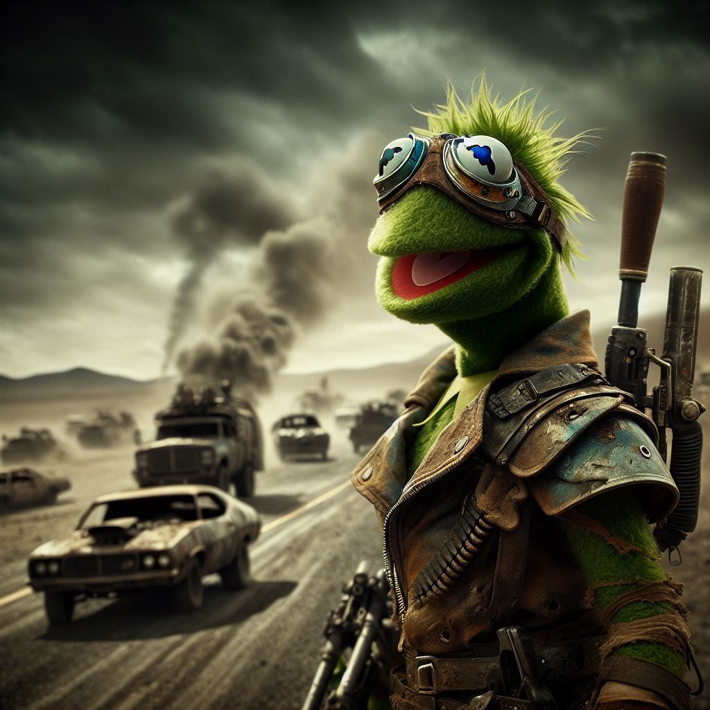 Kermit as Mad Max the Road Warrior