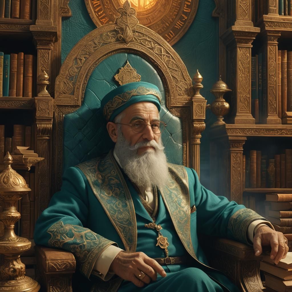 Rabbi Studying in Jerusalem: Fantasy Concept Art