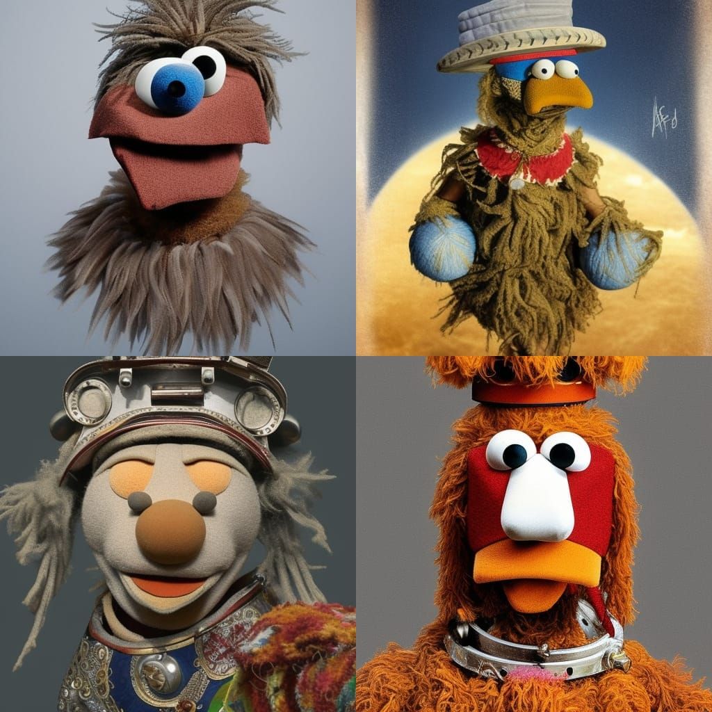 Ancient Muppets from space hyperrealism
