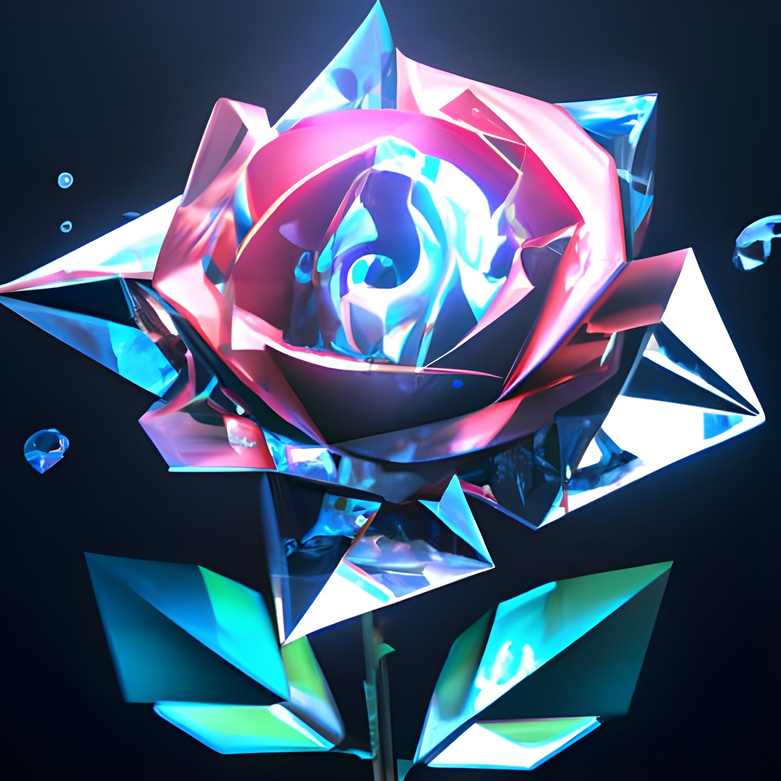 Shining crystal diamond rose