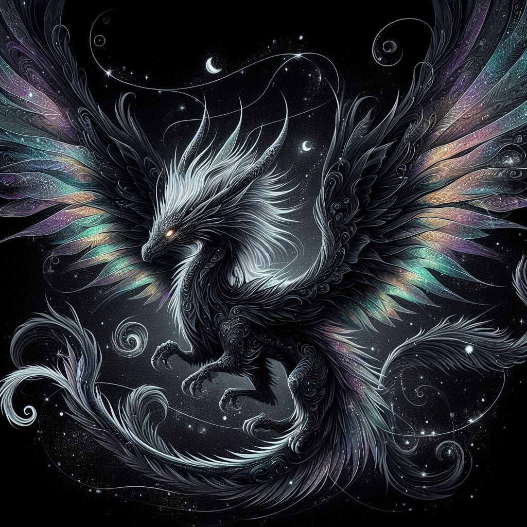 Onyx and Feathered Star Dragon