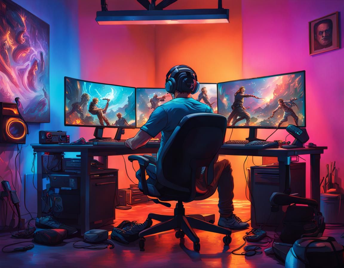  PC Video gaming Set up!   by @Blue Lynx
