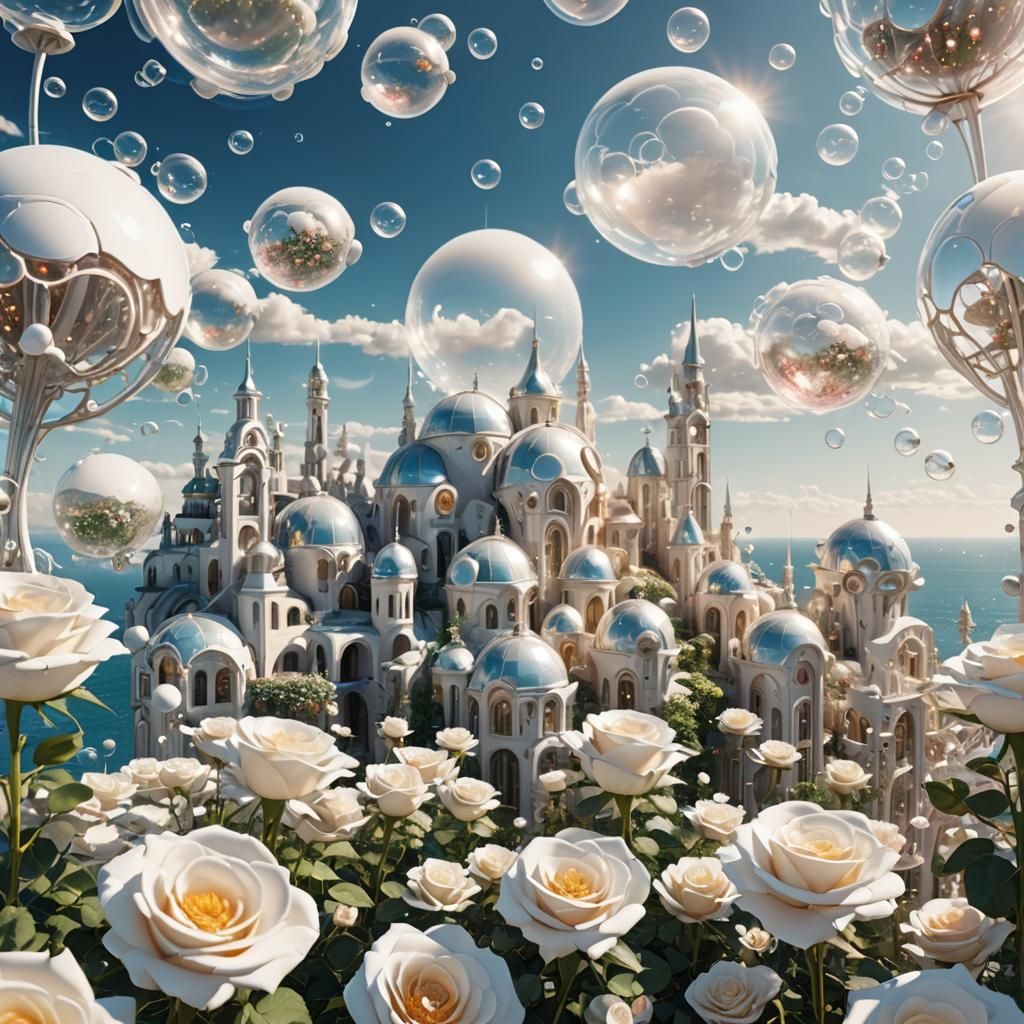 White bionic futuristic city 10