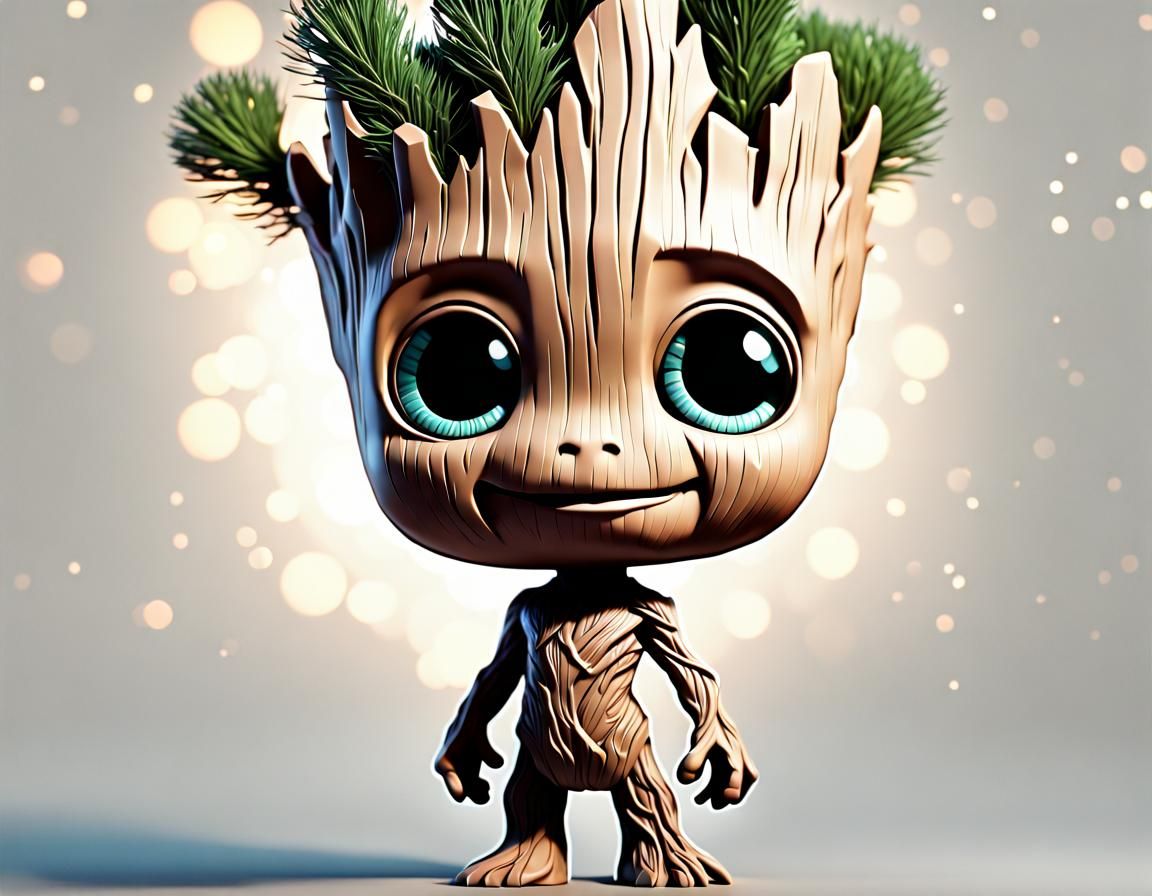 A Bobblehead Version Of Chibi Groot  by @PretzelEra