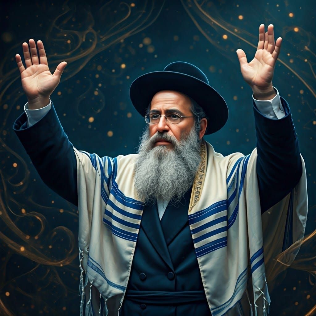 Rabbi Blesses Singer in Dreamlike Concert: 8k Matte Painting