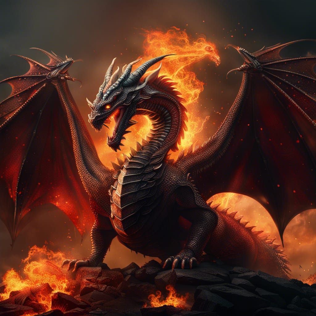 fire dragon - AI Generated Artwork - NightCafe Creator