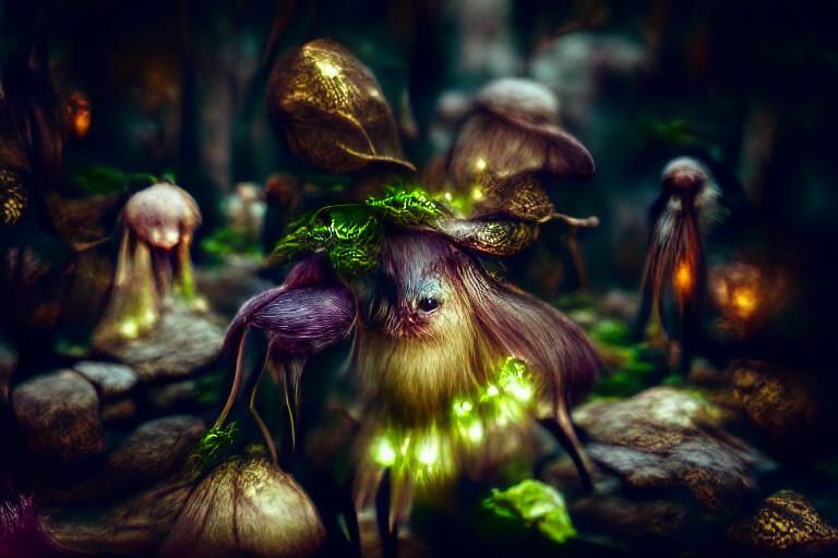 Fantasy forest creature Dark Crystal Brian Froud puppet moss leaves ...
