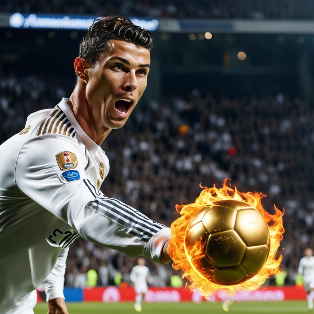 A beautiful and professional close-up shot of Cristiano Rona...