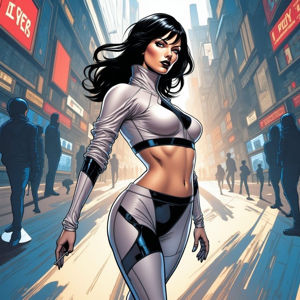  <lora:Aeon Flux Edition:1.0> Aeon Flux cutie with clear clothes