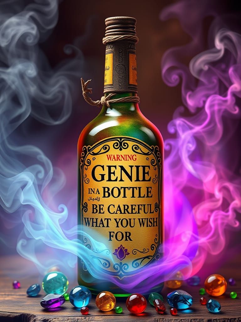 Strange Potion: "GENIE IN A BOTTLE: BE CAREFUL WHAT YOU WISH FOR"  by @AmadaTakako773