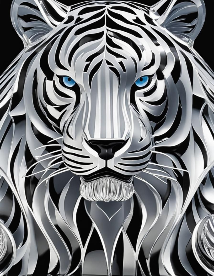 Crystal White Tiger - AI Generated Artwork - NightCafe Creator