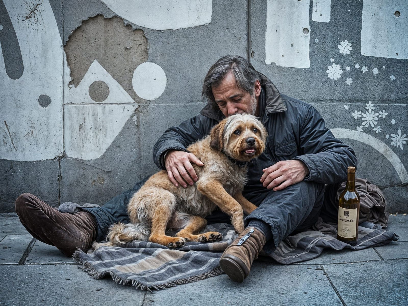 The homeless man and the dog, friends forever...  by @Francis H
