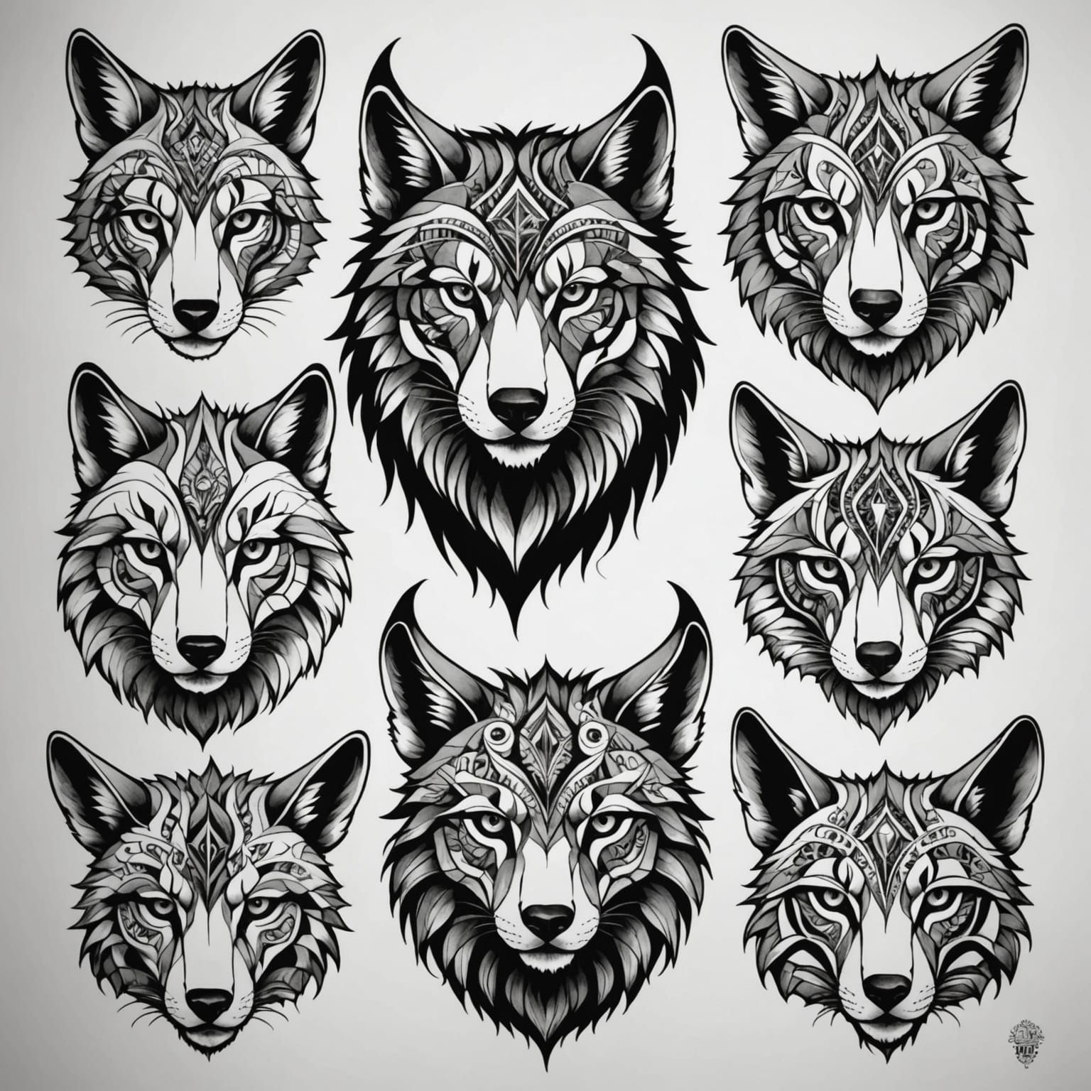 Wolf Flash Tattoo Sheet  by @Soralba