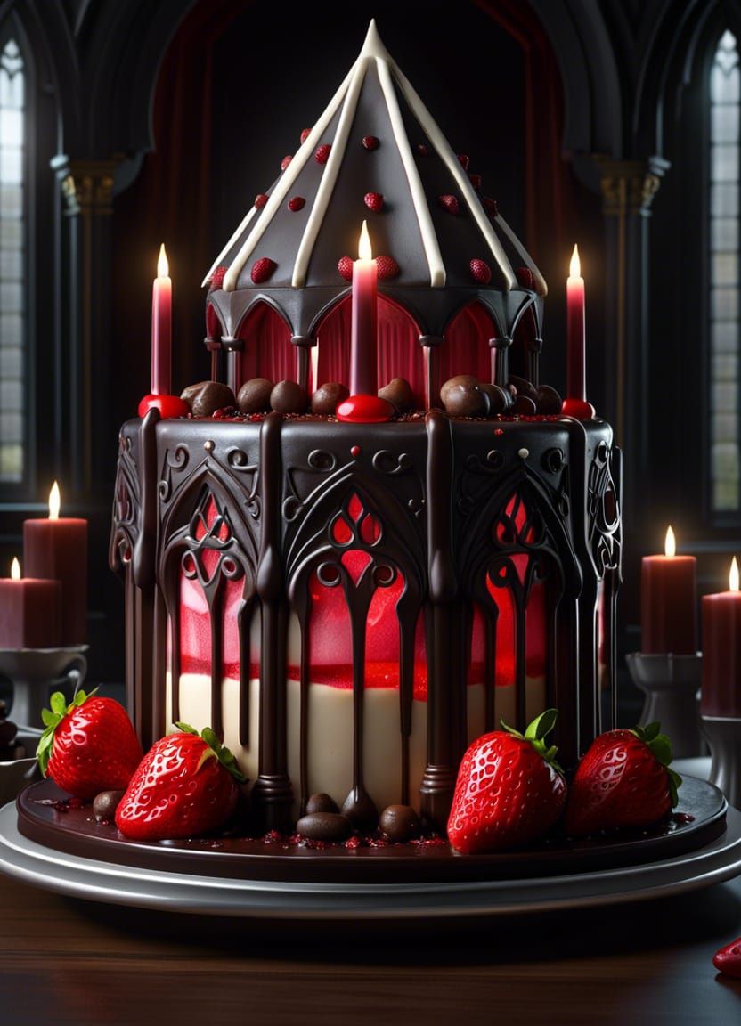 Black, White, Red Gothic Temple!