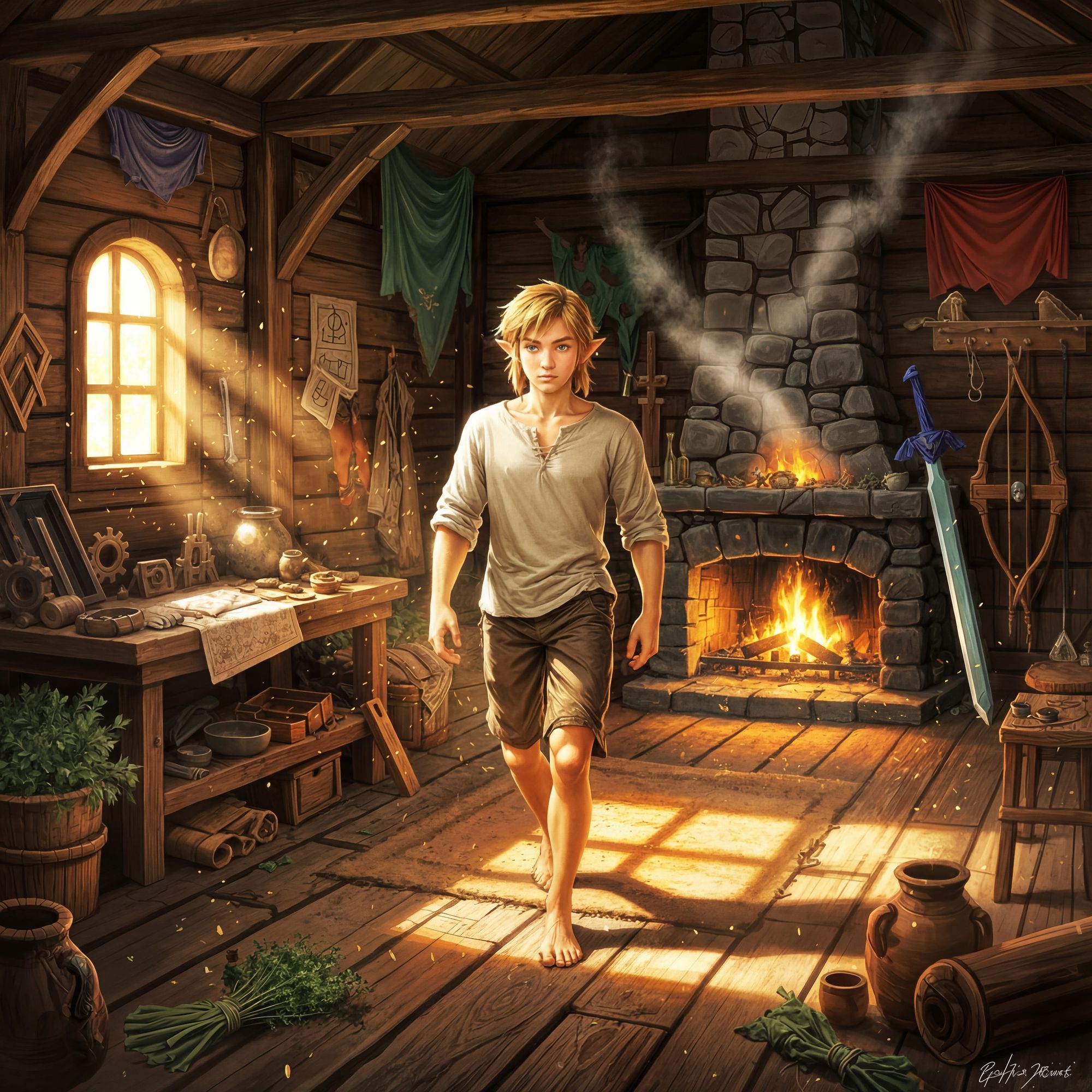 revised: HD: Link's day off, chilling at his hut