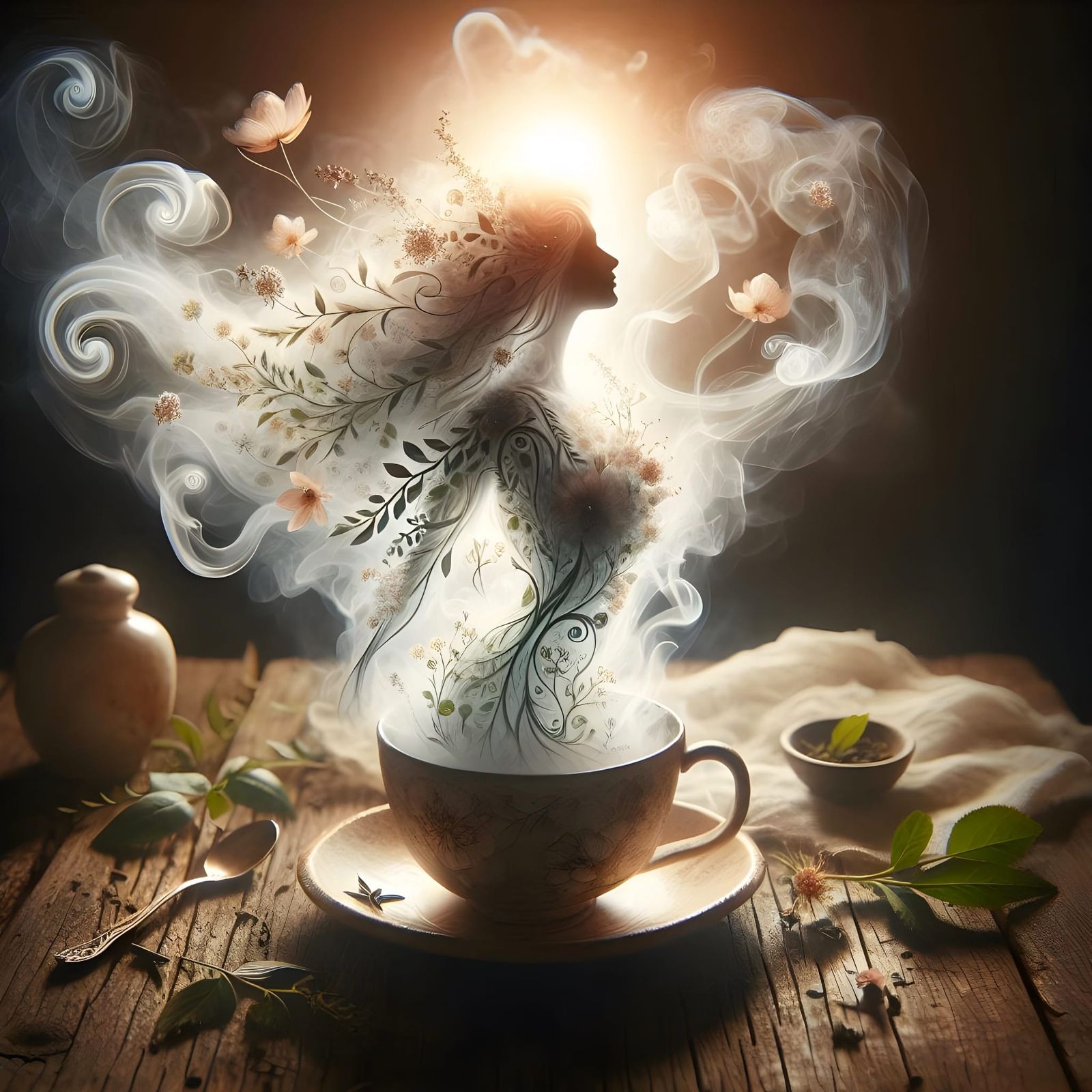 steaming cup of herbal tea