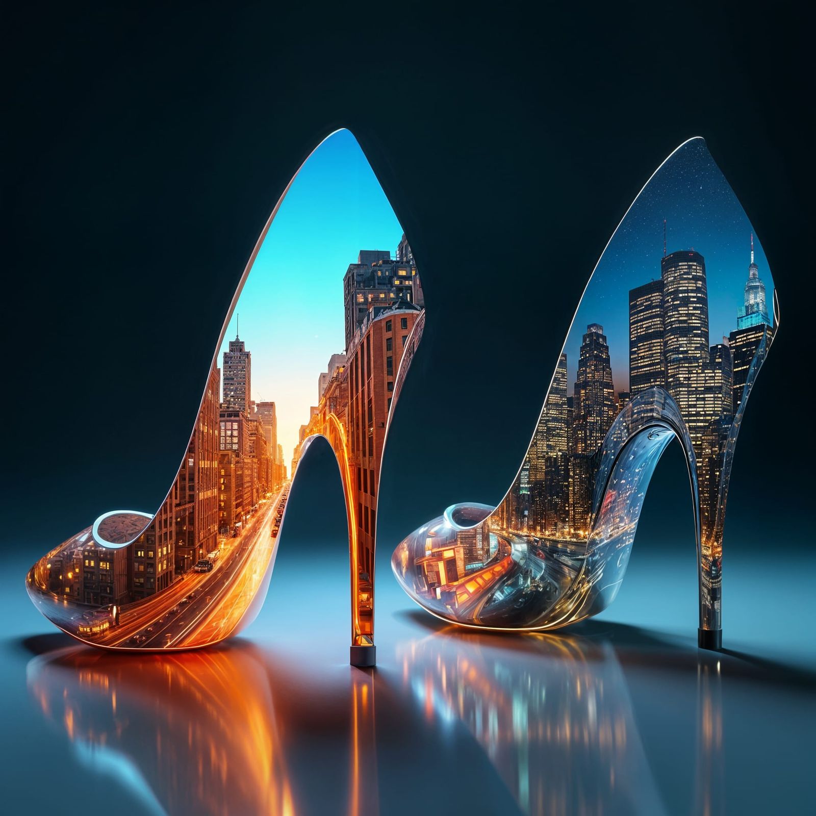 Cityscape High Heels: Surreal Urban Fusion