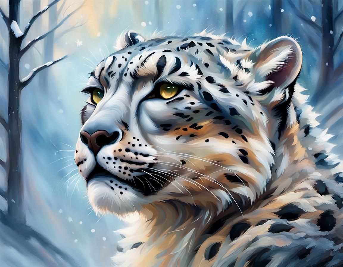 snow leopard at dawn  by @Yoli