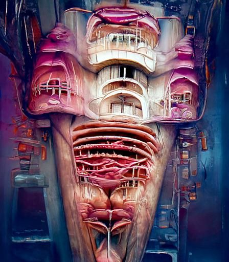 "meatcity apartments" by Giger and Frank Lloyd Wright, photo...