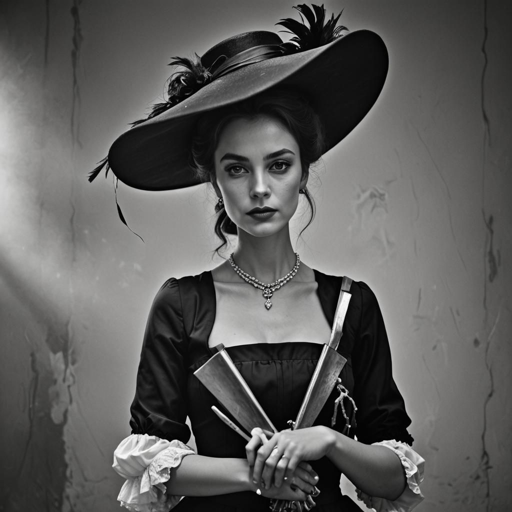 A Stunning Women Wearing A Black Dress With Musketeer Hat Holding A help-plzzzzzzzzzzzzzzzzzzzzzzzzzzzzzzzzzzzzzzzzzzzzzzzz-brainly-in