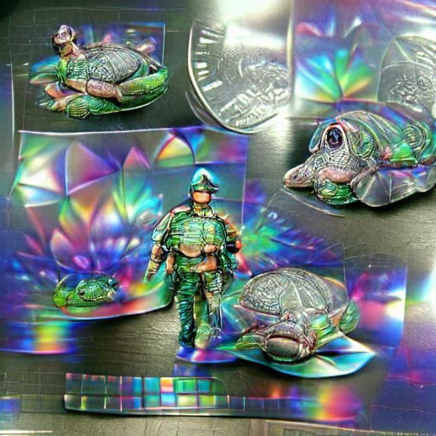 Turtle soldier holographic