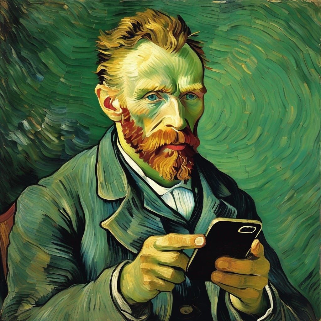 Vincent checking his social
