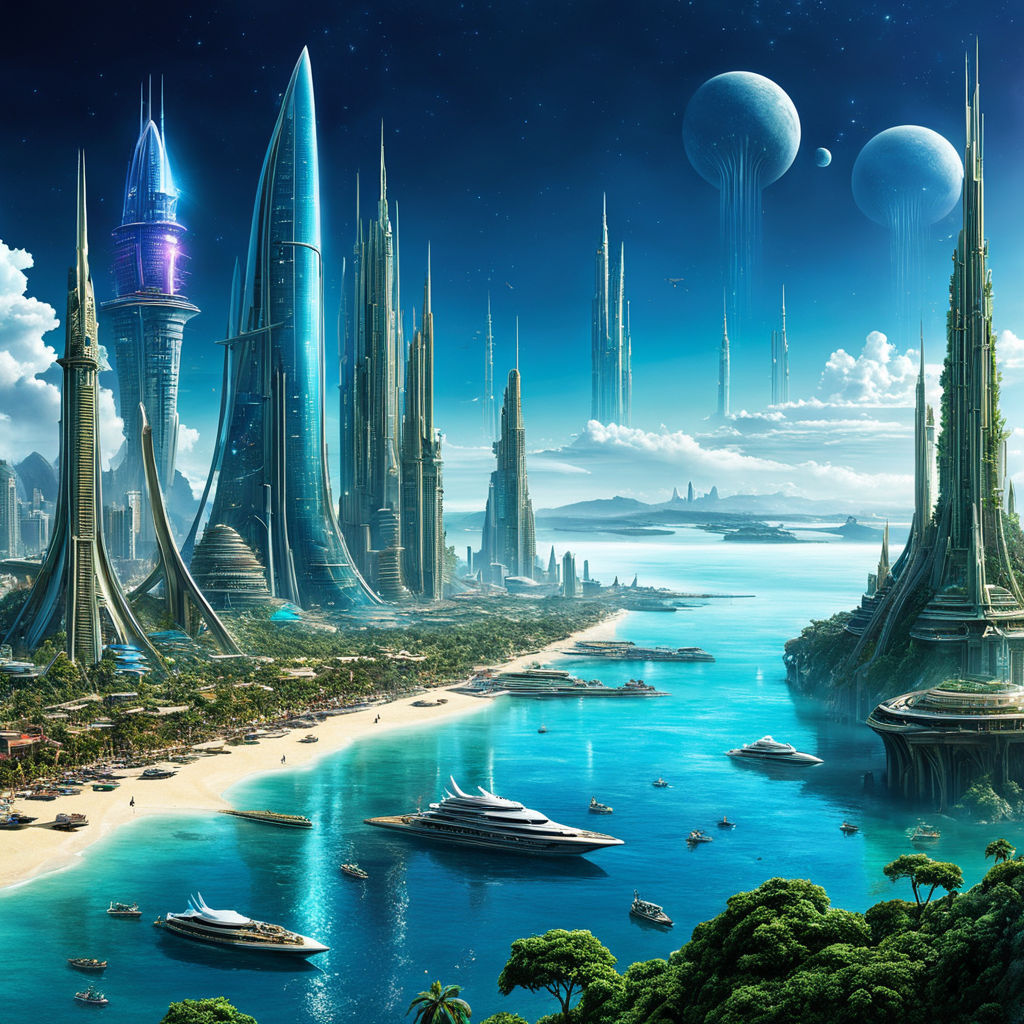 Futuristic seaside resort
