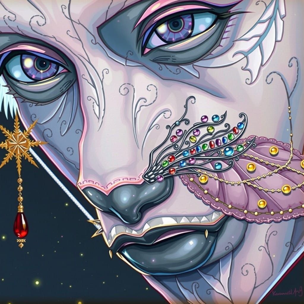 Krampus Encounters the Fairy Godmother in a Fantastical Fore...